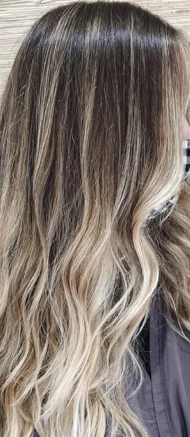 Long balayage waves by a Brambila Salon colorist